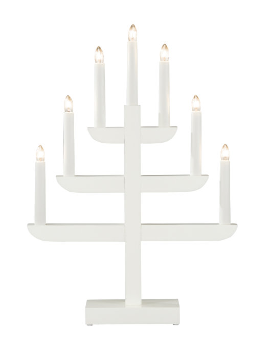 Adventsljusstake 7-armad Pyramid Vit 46 cm Konstsmide